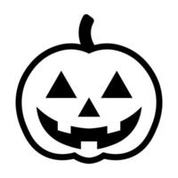 black vector jack o lantern icon isolated on white background