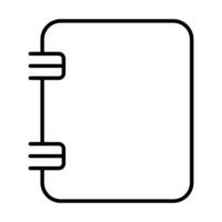 black vector notebook icon isolated on white background