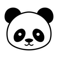 black vector panda icon isolated on white background