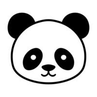 black vector panda icon isolated on white background