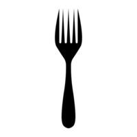 black vector fork icon isolated on white background