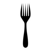 black vector fork icon isolated on white background