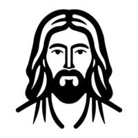 black vector jesus icon isolated on white background