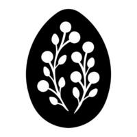 black vector easter egg icon isolated on white background