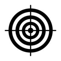 black vector target icon isolated on white background