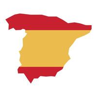 vector spain map flag isolated on white background