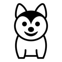 black vector shiba inu icon isolated on white background