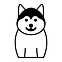 black vector shiba inu icon isolated on white background