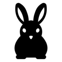 black vector rabbit icon isolated on white background
