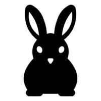 black vector rabbit icon isolated on white background