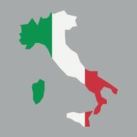 vector italy map flag isolated on white background