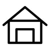 black vector house icon isolated on white background