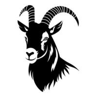 black vector goat icon isolated on white background