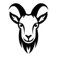 black vector goat icon isolated on white background
