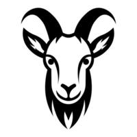 black vector goat icon isolated on white background