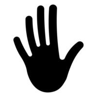 black vector hand icon isolated on white background