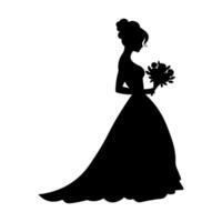 black vector bride icon isolated on white background