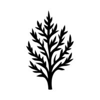 negro vector arbusto icono aislado en blanco antecedentes