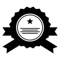 black vector certificate icon isolated on white background