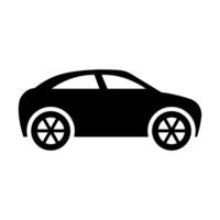 black vector car icon isolated on white background