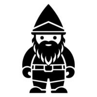 black vector dwarf icon isolated on white background