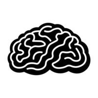 black vector brain icon isolated on white background