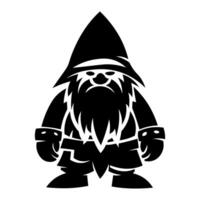 black vector dwarf icon isolated on white background