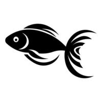 black vector fish icon isolated on white background