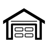 black vector garage icon isolated on white background