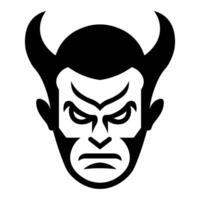 black vector devil icon isolated on white background
