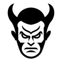 black vector devil icon isolated on white background