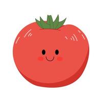 hand drawn cute tomato illustration vector