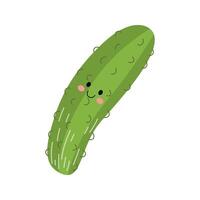 hand drawn cute cucumber illustration vector