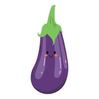 hand drawn cute eggplant illustration vector