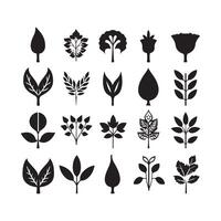 A black silhouette vegan set vector