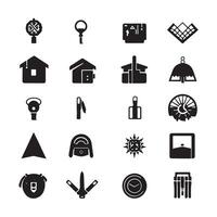 A black Security symbol set vector