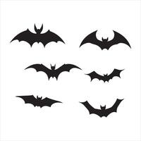 A black silhouette bat set vector