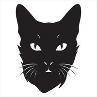 un negro silueta gato conjunto vector
