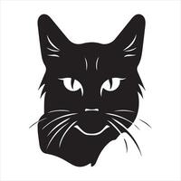 un negro silueta gato conjunto vector