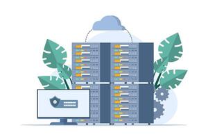 base de datos programador concepto, programación idioma. css, html, él, ui desarrollar, código. plano ilustración programador bandera para sitio web, aterrizaje página, web, infografía. vector