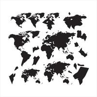 A black silhouette World Map vector