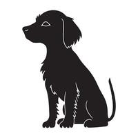 un negro silueta margarita perro conjunto vector