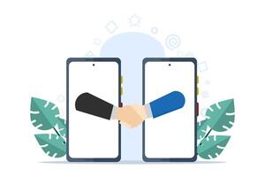 Concept of business agreement, business deal, cooperation, investment, partnership, partner, entrepreneur, startup, terms of legally binding agreement, flat vector illustration on a white background.