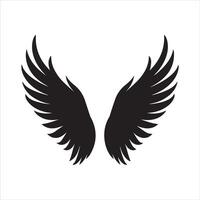 A black silhouette angel or bird wing set vector