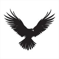 A black silhouette Hawk bird set vector