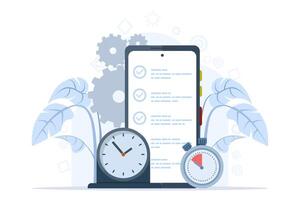 Business time Management concept, deadline concept, planner, start, agenda, time, calendar vector. flat vector illustration on white background.