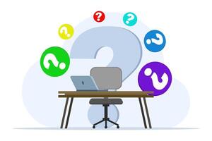 The concept of having questions, frequently asked questions. customer service, contact us, flat illustration vector template, FAQ concept for landing page, mobile app, web banner, infographic.