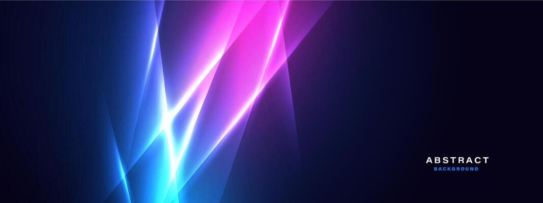 Blue technology background with motion neon light effect.Vector illustration