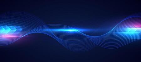 Abstract blue modern background with smooth lines vector