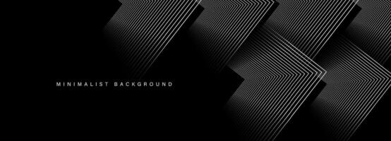 Abstract black modern background with dynamic geometric shapes. Vector